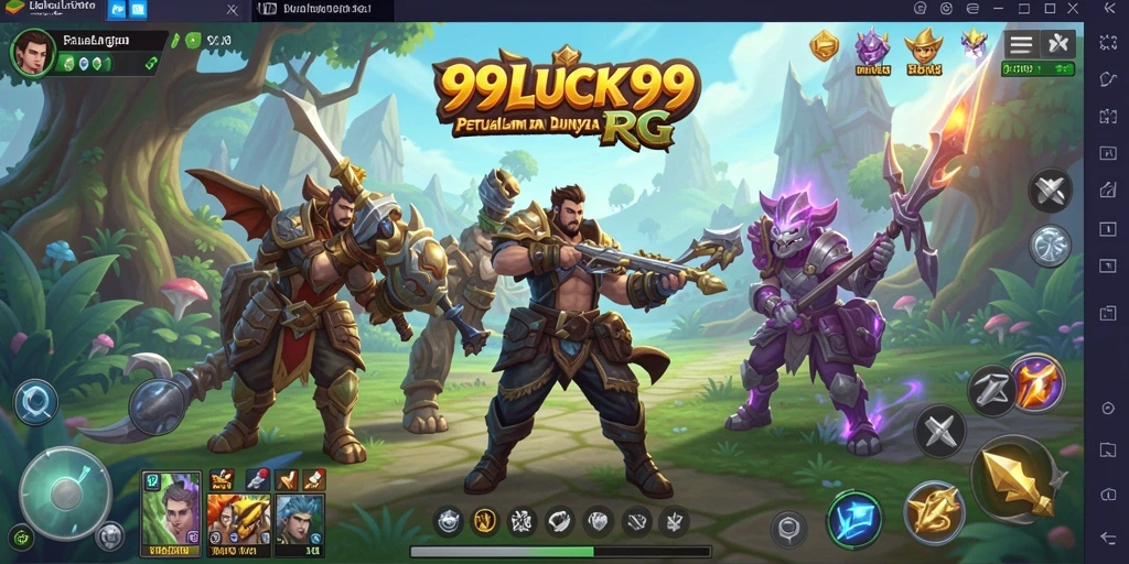 Tampilan gameplay epik dari 99LUCK99 di dunia RPG.