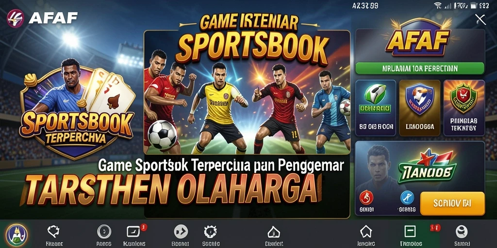 Tampilan utama gameplay AFAF dengan berbagai pilihan taruhan olahraga.