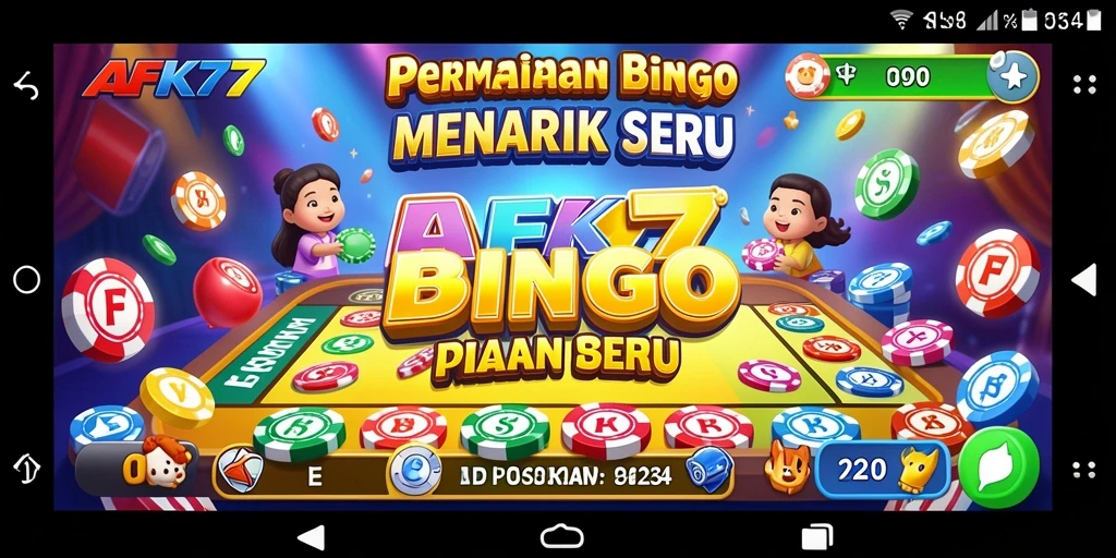 Tampilan gameplay seru Bingo di AFK77 yang penuh warna.