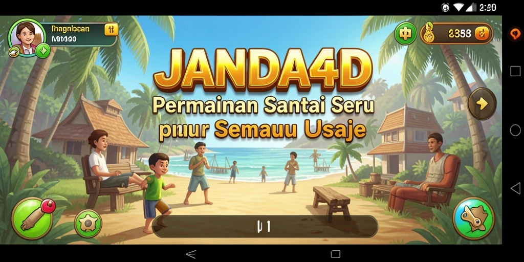 Tampilan gameplay utama JANDA4D yang seru dan penuh warna.