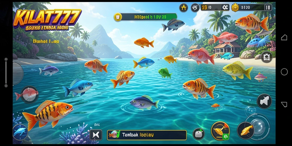 Screenshot gameplay KILAT777 menampilkan serunya menangkap ikan.