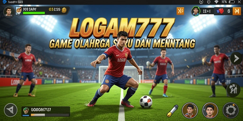 Tangkap layar menampilkan aksi seru dalam LOGAM777 saat bermain olahraga.