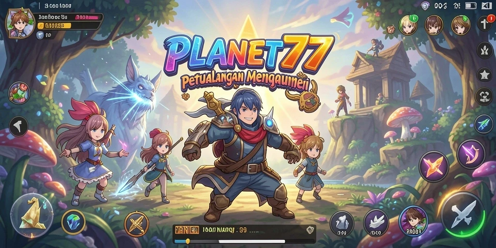 Tampilan gameplay Anime yang memukau dalam PLANET77.