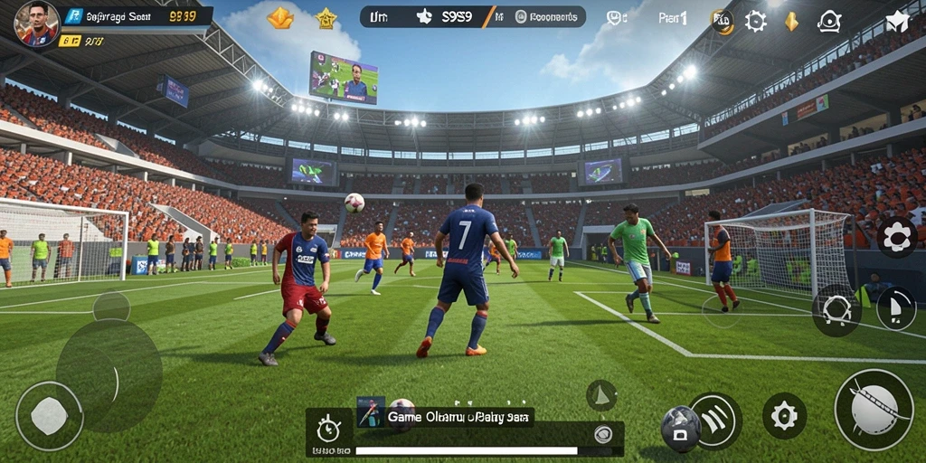 Gameplay S9S9 yang penuh aksi dan seru di arena olahraga.