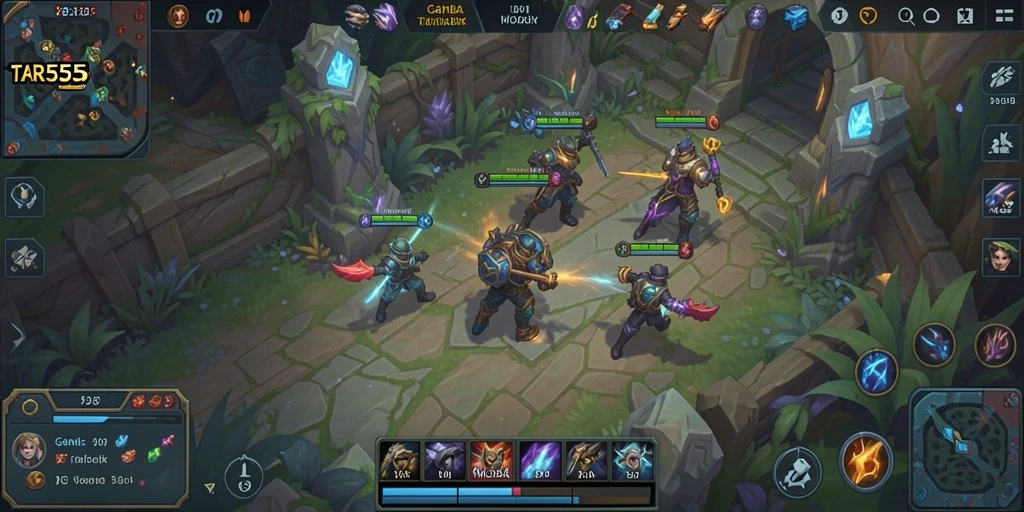 Screenshot gameplay TAR555 saat pertempuran epik antar tim.